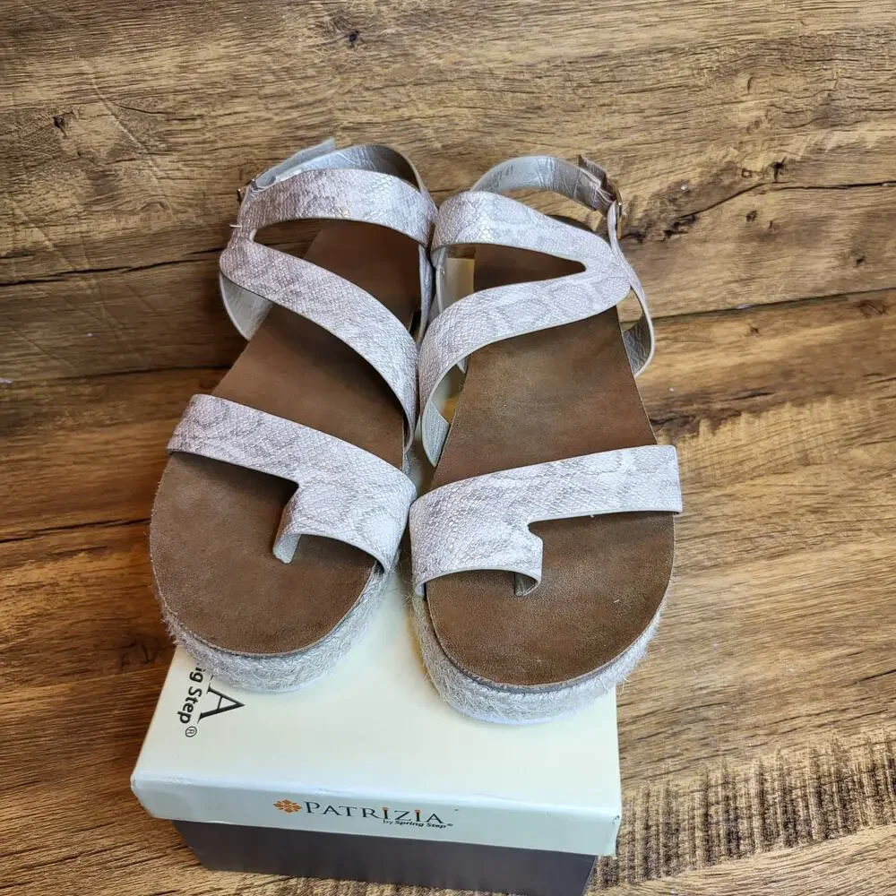 Patrizia Karissa gold python strappy espadrille sandal sz 41 US 10